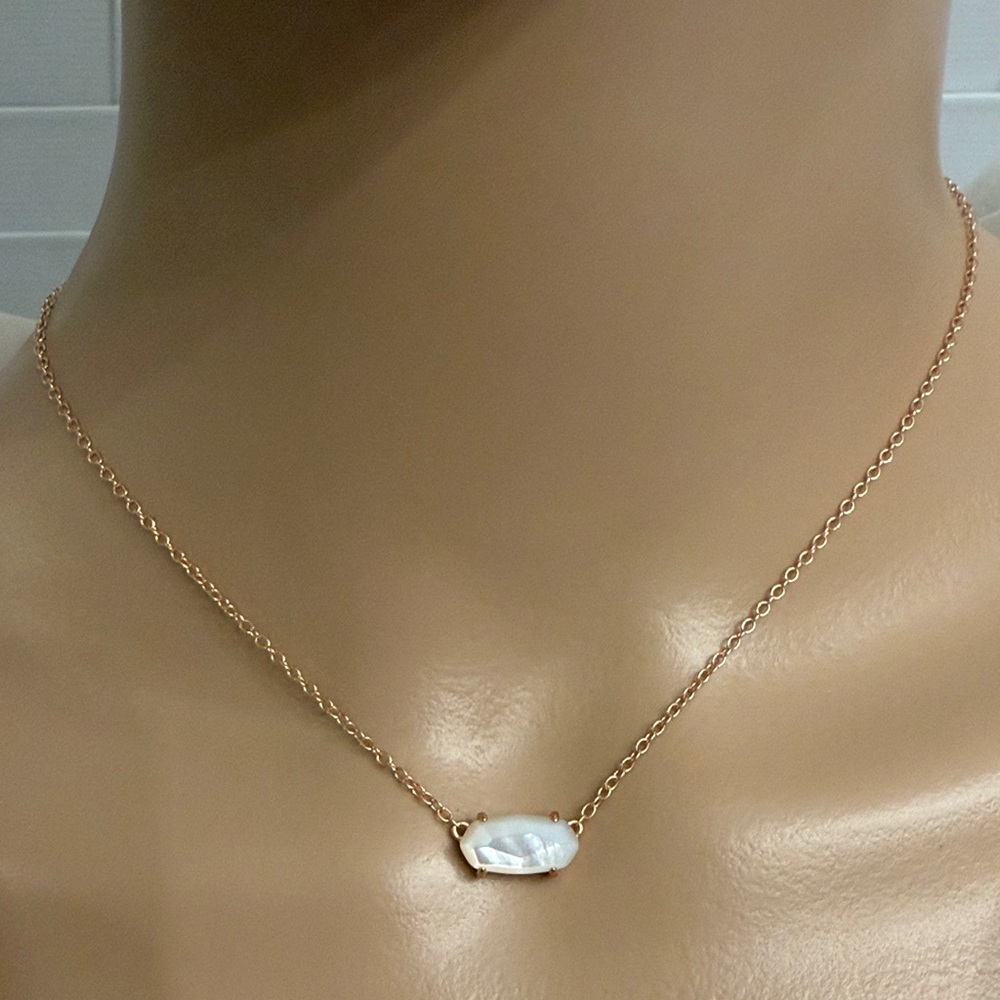 Kendra Scott rose gold  Necklace with White Stone